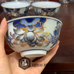 Bát cúng sen men lam vẽ vàng kim