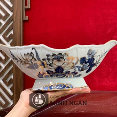 Bát đựng gà cúng men lam