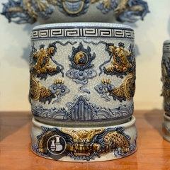 bát hương men rạn đắp nổi