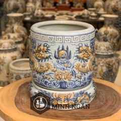 Bát hương rồng cỡ đại đồ thờ cúng men rạn bát tràng