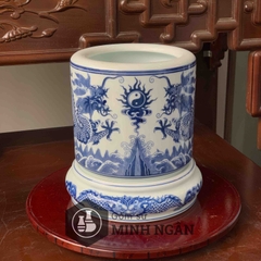 Bát hương rồng men lam