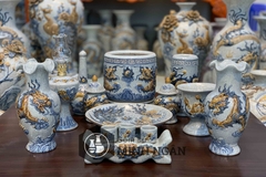 Bộ đồ thờ men rạn cho ban thần tài