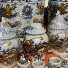 chóe thờ rồng men rạn đắp nổi Bát Tràng