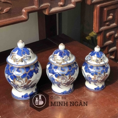 Chóe thờ sen men lam vẽ vàng kim