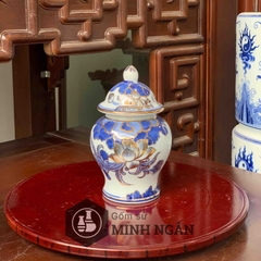 Chóe thờ sen men lam vẽ vàng kim