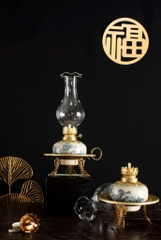 Đèn dầu men rạn