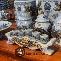 Kỷ ngai Rồng men rạn đắp nổi Bát Tràng