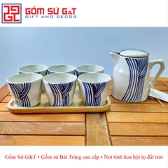 Bộ tích trà vẽ sóng