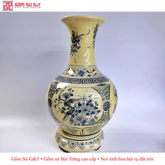Tỏi tứ cảnh viết chữ Lộc men rạn bóng