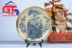 Đĩa cảnh Phúc Lộc Thọ rạn bọc đồng