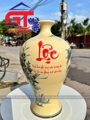 Mai bình tam đa ông lộc men rạn bóng