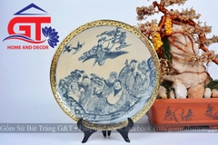 Đĩa cảnh bát tiên rạn bọc đồng
