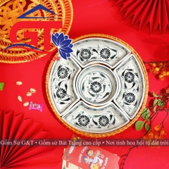 Khay mứt vẽ hoa dây