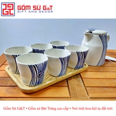 Bộ tích trà vẽ sóng