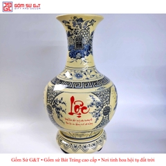 Tỏi tứ cảnh viết chữ Lộc men rạn bóng