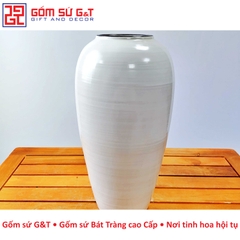 Lọ hoa dáng bom vẽ sen