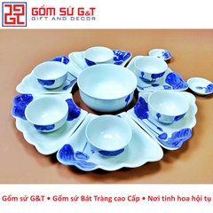 Bộ mặt trời vẽ lá sen xanh