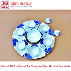 Bộ mặt trời vẽ lá sen xanh