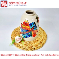 Lọ hoa chuông khắc chuồn chuồn ớt