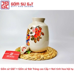 Lọ hoa vai vuông khắc chuồn chuồn ớt