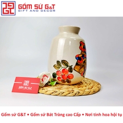 Lọ hoa vai vuông khắc chuồn chuồn ớt