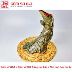Bộ lọ hoa lá sen đắp