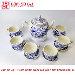 Bộ trà xuất Châu Âu vẽ hoa dây xanh