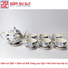 Bộ trà xuất Châu Âu vẽ hoa tràm nhạt