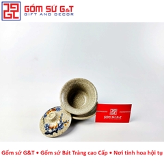 Bát sâm men rạn đào trường thọ nổi