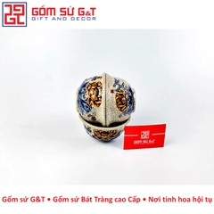 Bát cúng men rạn sen nổi