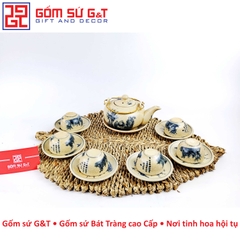Bộ trà quả hồng trúc lâm thiết hiền men rạn