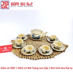 Bộ trà quả hồng trúc lâm thiết hiền men rạn