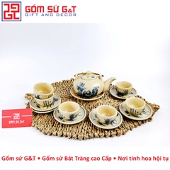 Bộ trà quả hồng trúc lâm thiết hiền men rạn