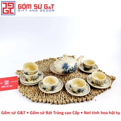 Bộ trà quả hồng trúc lâm thiết hiền men rạn