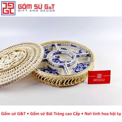 Khay mứt vẽ sen bụi