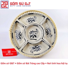 Khay mứt vẽ hoa sen