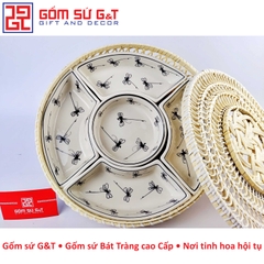 Khay mứt vẽ chuồn kim