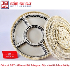 Khay mứt vẽ hoa chanh
