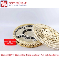 Khay mứt vẽ hoa chanh
