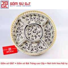 Khay mứt vẽ sen dây