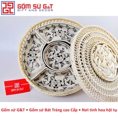 Khay mứt vẽ sen dây