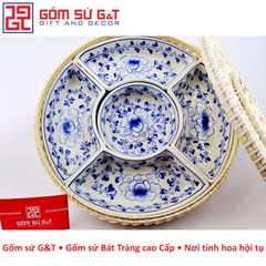 Khay mứt vẽ sen dây