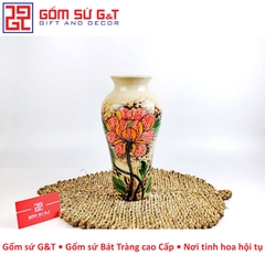 Lọ hoa bom miệng rộng sen hồng