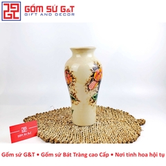 Lọ hoa bom miệng rộng sen hồng