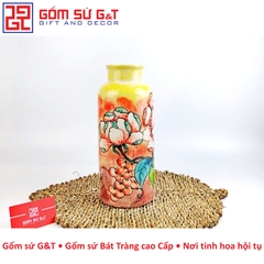 Lọ hoa dáng phích miệng gập sen dây