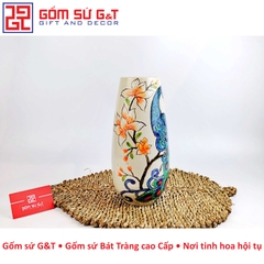 Lọ hoa bom miệng rộng khắc công