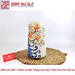 Lọ hoa dáng đu đủ khắc công