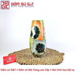 Lọ hoa dáng bom miệng rộng bạch liên