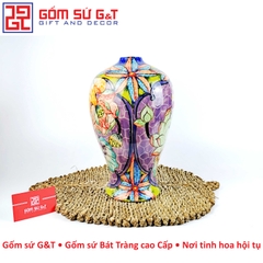 Mai bình vẽ sen nhị cảnh