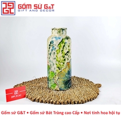 Lọ hoa cổ gập hoa sen